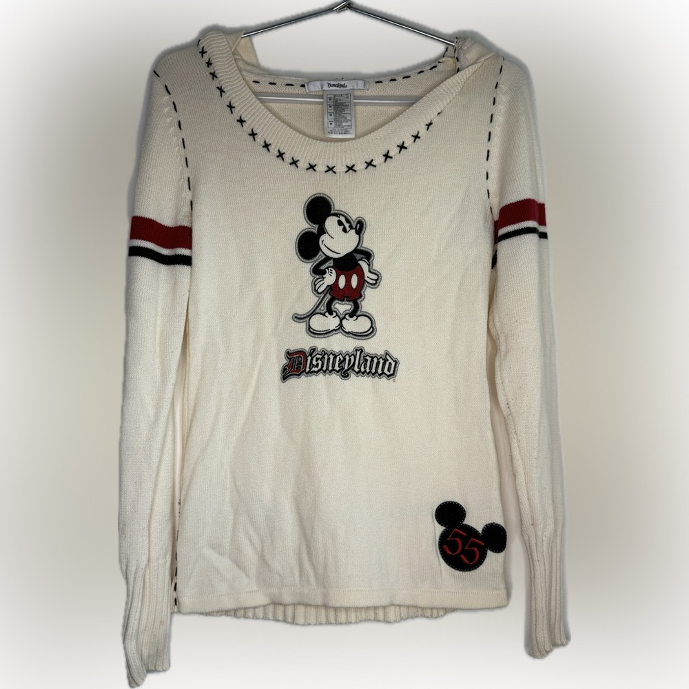 Disneyland Resort 1955 Mickey Hooded 55th Anniversary Sweater Womens Size Medium